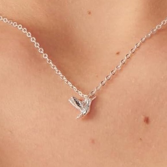 Neiman Marcus Silver Plated Hummingbird Necklace